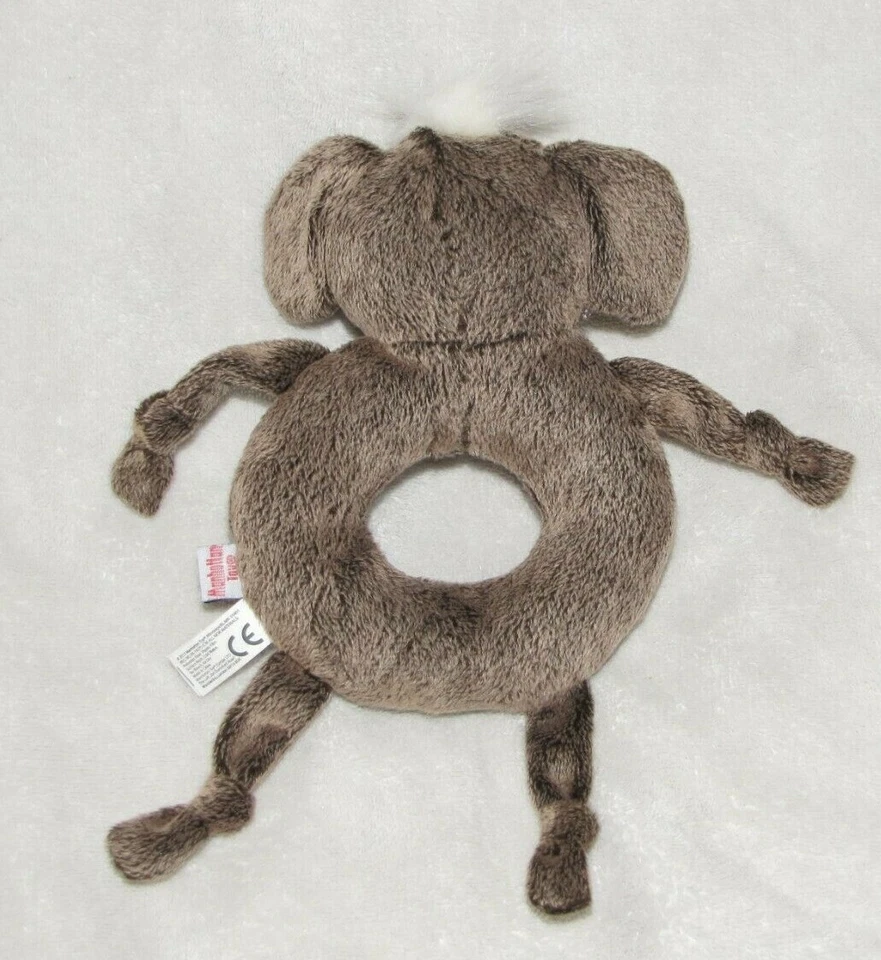 MANHATTAN TOY MY SNUGGLY ELLIE ELEPHANT BROWN BABY RING RATTLE TOY KNOTS PLUSH - Image 2 of 2