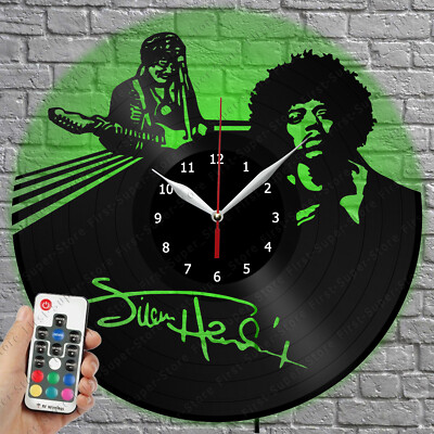 LED Clock Jimi Hendrix Vinyl Record Wall Clock Led Light Wall Clock 3959