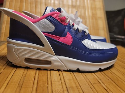 Nike Air Max 90 FlyEase Sneakers Pink Blue CV0526-101 Kids Youth 4.5Y Womens 6 