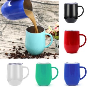 12 Oz Stainless Steel Coffee Cup Double Wall Vacuum Insulated Travel Mug W Lid Ebay