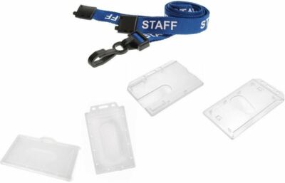Personal Schlüsselband blau Umhängeband mit Sicherheitspass Abzeichen Ausweishalter - KOSTENLOSER VERSAND