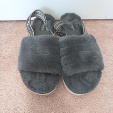KOOLABURRA By UGG's Women's Gray Faux Fur Sling back Comfort Sandals Size 9