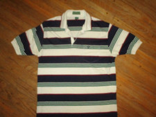 vtg 70s 80s SLAMMER USA MUNSINGWEAR POLO SHIRT Grand Slam Stripes Penguin LARGE