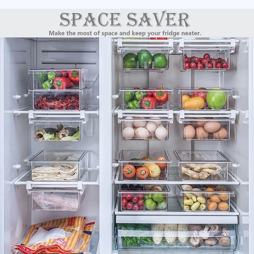 Refrigerator Organizer Bins - Clear Plastic Container Drawer for Egg Vegetabl... - Picture 2 of 5