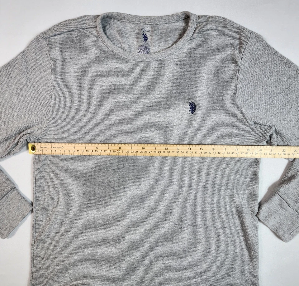 U.S Polo Assn Ropa de Dormir Camisa Acanalada Cuello Redondo Manga Larga Para Hombres Talla Grande Foto 4 de 4