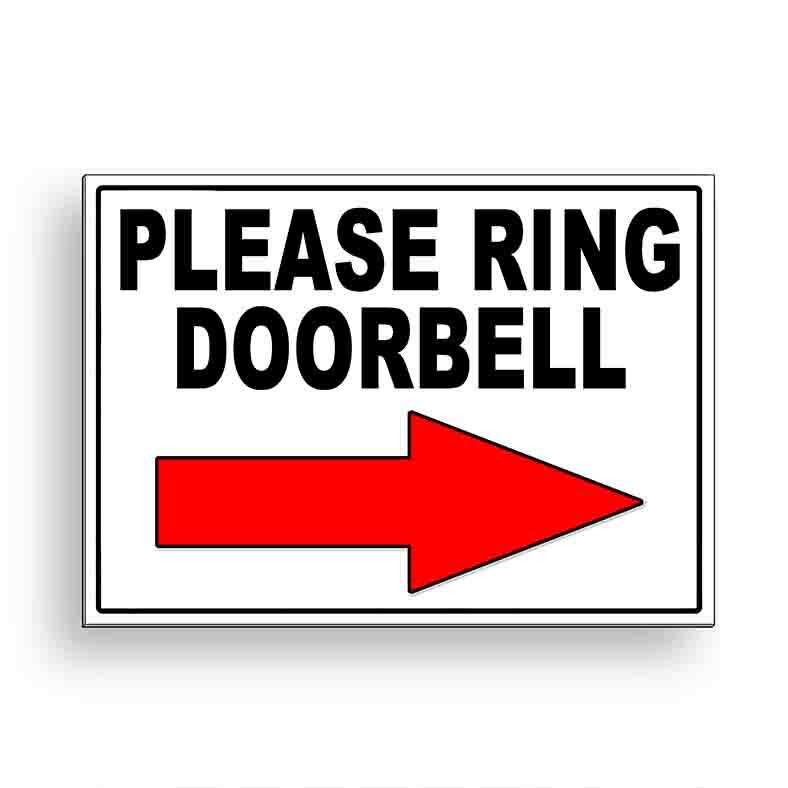 Please Ring Doorbell Arrow Right Metal Sign Or Decal 6 SIZES delivery MS095-image