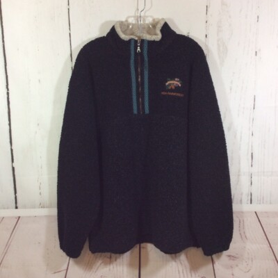 Habitat Sherpa Pullover Mens Size XL HOH Rainforest Washington Black 1/4 Zip