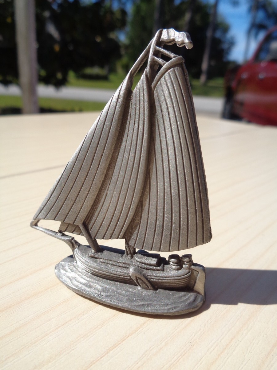 Vintage Dutch Frisian Ship (Skutje) miniature 92% Tin by Artil 