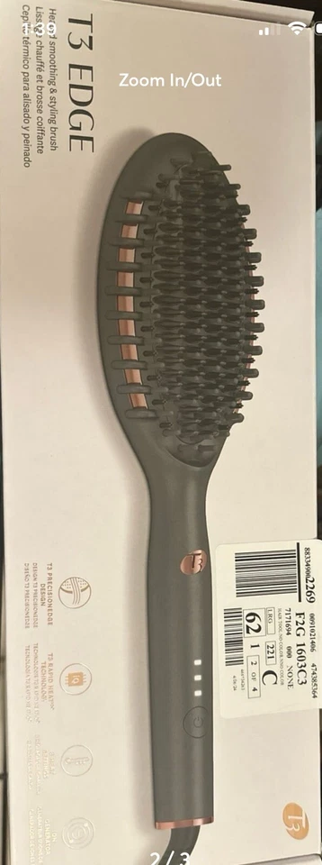 New In Box, Never Used, Authentic T3 EDGE Heated Smoothing & Styling Brush - Image 4 of 4