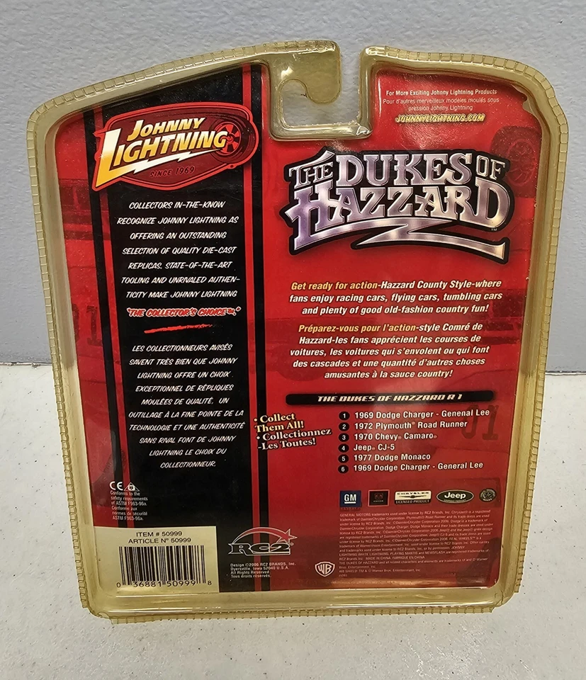 Dukes of Hazzard 1972 Plymouth Road Runner Johnny Lightning R1 nuevo en caja 2006 vintage Foto 2 de 2