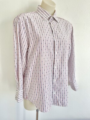 KENZO HOMME Mens Vintage white striped shirt ComfortFit size 41-16 anchor  sailor