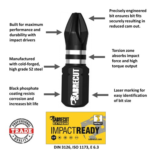 SabreCut 1x Impact Drill Driver Screwdriver Bit Holders 152mm Milwaukee DeWalt - Picture 3 of 7