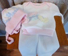 Monkey Bars Vintage 1996 Three Piece Baby Outfit Pants Shirt Hat Cats 6-9 MO