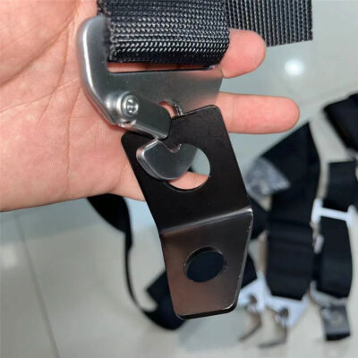 1x Car Seat Belt Anchor Plate Hardware Mount Harness 90° Angled L Bracket Black