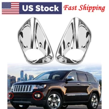 Front Fog Lamp Light Cover Chrome Trim For Jeep Grand Cherokee 2011-2013 2012