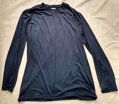 huck doll tee shirt long sleeve mens polyester - xl - navy