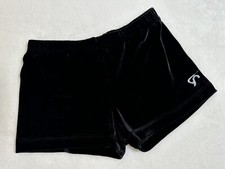 GK Elite SHORTS Leotard BLACK Velvet Velour Gymnastics MINI Bar Cheer Dance AS