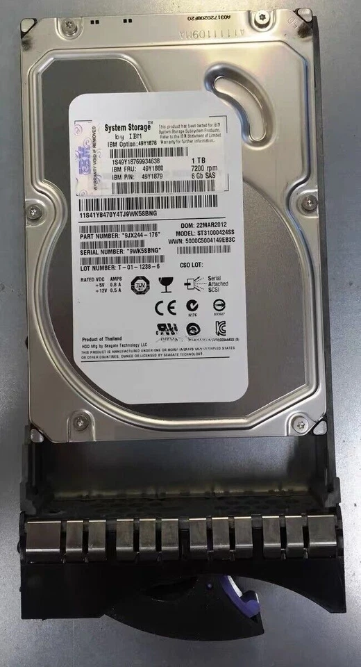 IBM 49Y1880 1TB 49Y1876 SAS 7.2K 3.5'' 6Gbs DS3500 DS3512 Hard Drive NEW HDD - Image 3 of 3