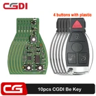 10x Original CGDI MB Be Key with Smart Key Shell 4 Buttons for Mercedes Benz