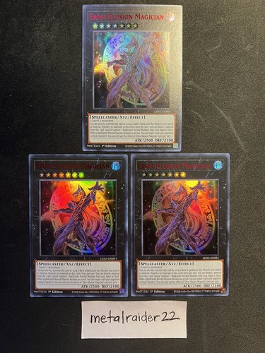 Yugioh 3x Ebon Illusion Magician Ultra (Red) LDS3-EN091 Near Mint 1st Edition | eBay