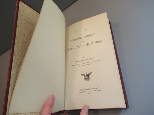 Guide To Systematic Readings Baldwin Encyclopedia Britannica 1895 Werner Co. C - Picture 12 of 24