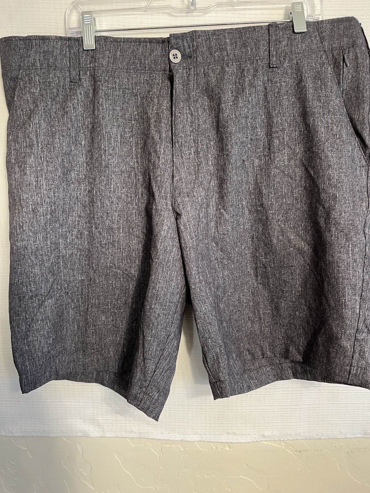 Swiss Tech Chino Shorts Men's 40 Gray Heather Waistband Worn 1x