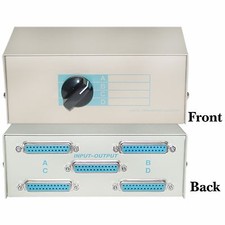 DB25 Female ABCD 4 Way Switch Box 4-PORT 40D3-17604