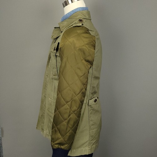 J Crew Jacket Womens Medium Green Military Boyfriend Quilted Utility Coat B2589 - Picture 4 of 16