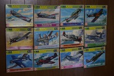 Rare 1/144 intage Reell WWII Aircraft (Japan/USA/UK/Germany) 12 Types
