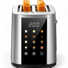 Foyoconven 2 Slice Toaster with Touch 2 Slots 2 Slice, Stainless Steel