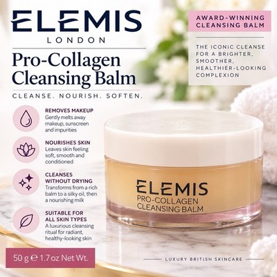 Elemis Pro-Collagen Rose Cleansing Balm 1.7 oz NEW SEALED FREE SHIP
