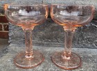 Vintage Pink Depression Glass Cocktail Glasses Set of 2  — photo 1