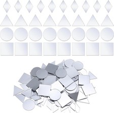 120Pcs Small Mirrors for Crafts, 4 Shapes: Triangle, Square, Round, Diamond, DI