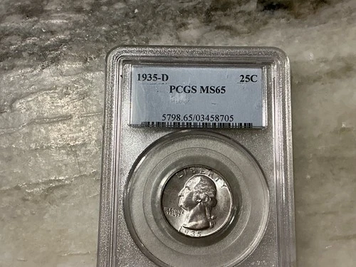 1935-D Silver Washington Quarter MS65