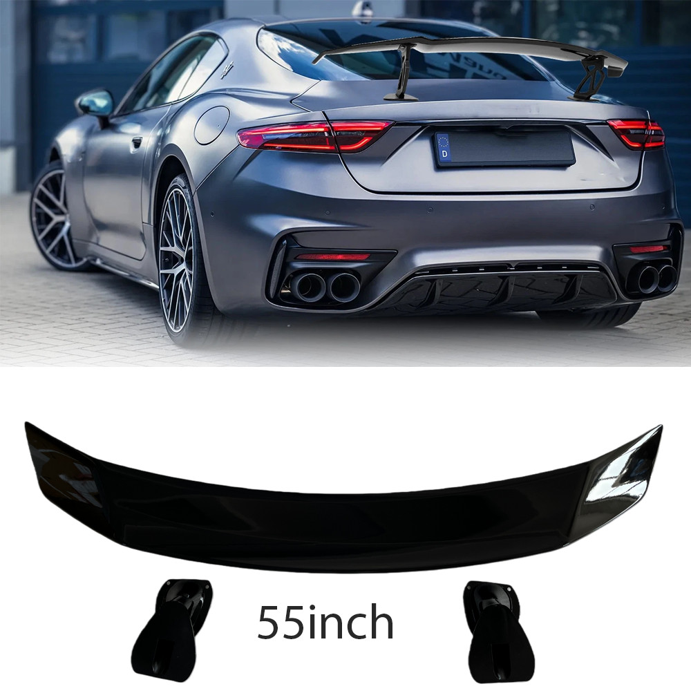 Gloss Black Rear Trunk Spoiler Lip Roof Tail Wing For Maserati GranTurismo
