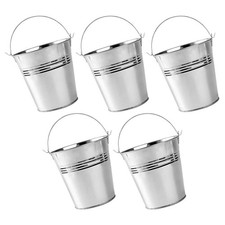 5pcs Chip Serving Buckets Mini Metal Buckets Multi-functional Tinplate Pail