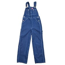 Dickies Men  s Indigo Blue Rigid Denim Jean Bib Overalls Size 32x30