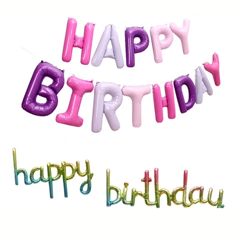 Happy Birthday Balloons Decoration Letter Balloon Banner Inflating Party Balloon - Image 2 of 4