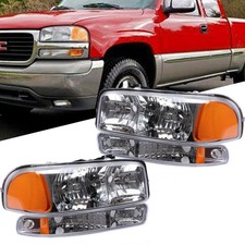 Headlights Bumper Lamps For 1999-2007 Gmc Sierra 1500 2500 2000-2006 Yukon Xl