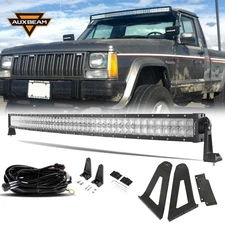 Auxbeam 50" 5D Curved LED Light Bar & Mount Bracket for Jeep Cherokee XJ 1984-01