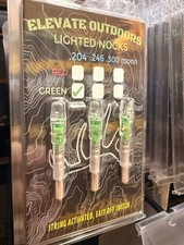 NEW Elevate Lighted Arrow Nocks .204 Green 3 Pc Halo axis  Nockturnal Easton 5.0