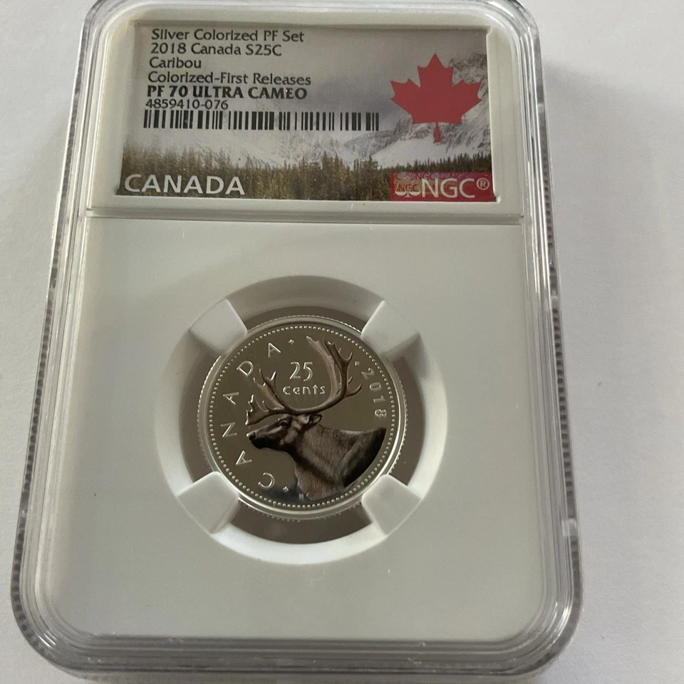 NGC 2018 CANADA S25C CARIBOU COLORIZED-FIRST RELEASES PF70 ULTRA CAMEO - Image 3 of 4