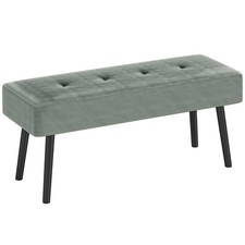 HOMCOM End of Bed Bench w/ Thick Padding and Steel Legs for Entryway, Green