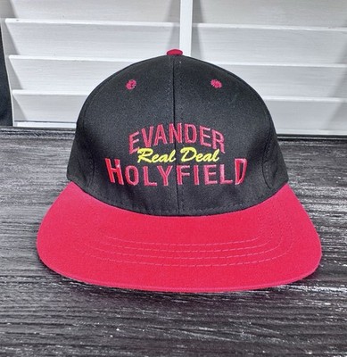 Vintage 90 s Evander Real Deal Holyfield Snapback Hat Cap Embroidered Two Tone