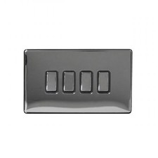 Black Nickel Screwless 10A 4-Gang 2-Way Light Switch