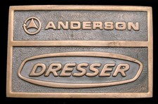RI20187 GREAT 1970s  ANDERSON DRESSER  SOLID BRASS OILFIELD SERVICES BUCKLE