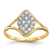 10k Yellow Gold Round Cut Cubic Zirconia Engagement Ring Size 6