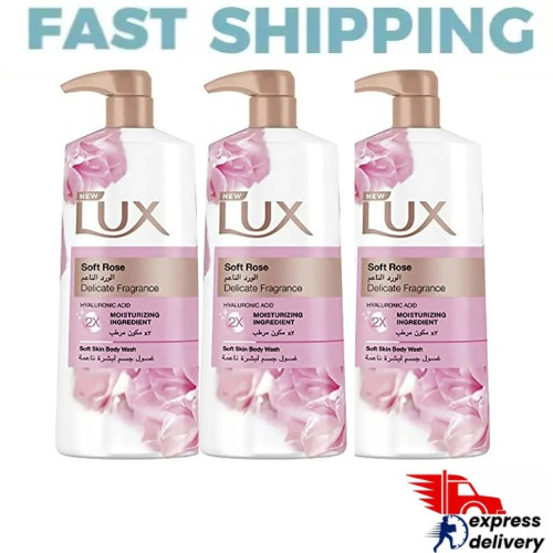 3X LUX Shower Gel Moisturising Body Wash Soft Rose for All Skin Types, 700ml