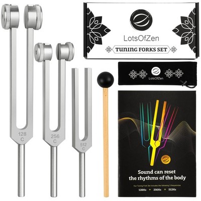 Tuning Forks for Healing Set (128Hz, 256Hz, 512Hz)   Essential Yoga and Me