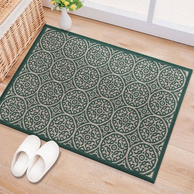 Rugshop Indoor/Outdoor Area Rug Transitional Floral Circles Textured Outdoor Rug
